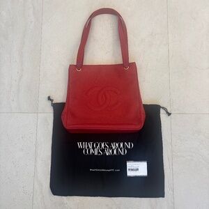 Chanel Red Caviar Shoulder Bag